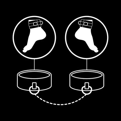 FETISH SUBMISSIVE - TOBILLERAS DE CUERO VEGANO CON FORRO DE NOPRENE
