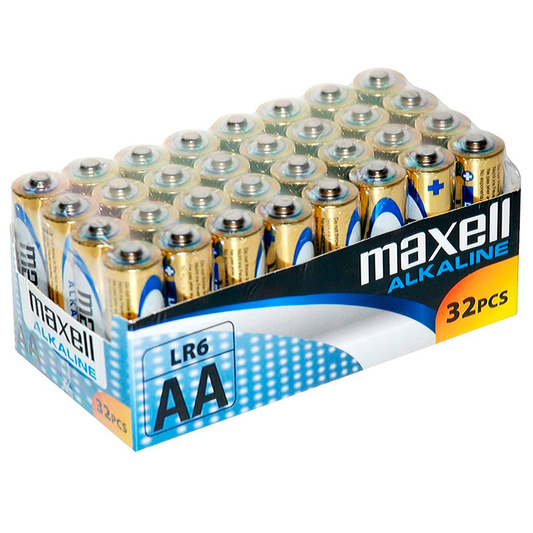 MAXELL - PAQUETE DE PILAS ALCALINA AA LR6*32 UDS
