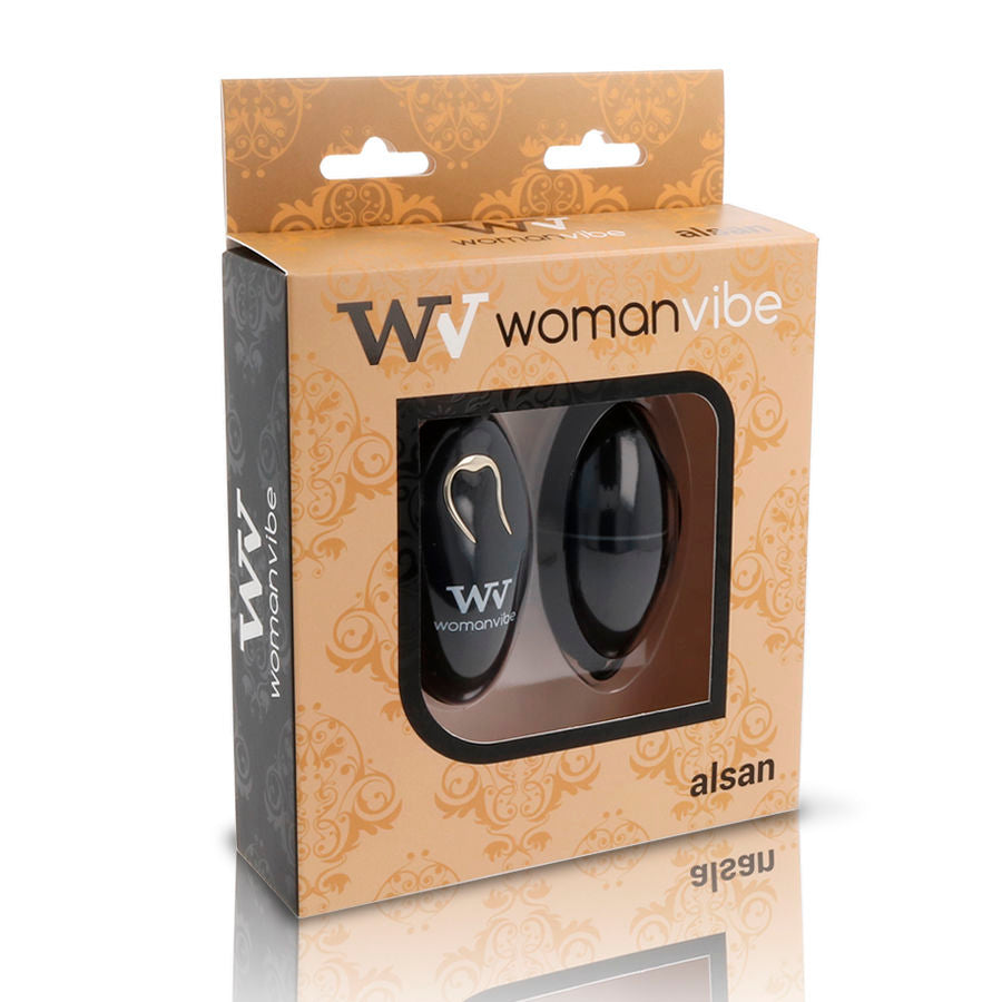 WOMANVIBE - HUEVO ALSAN CONTROL REMOTO SILICONA NEGRA NEGRA