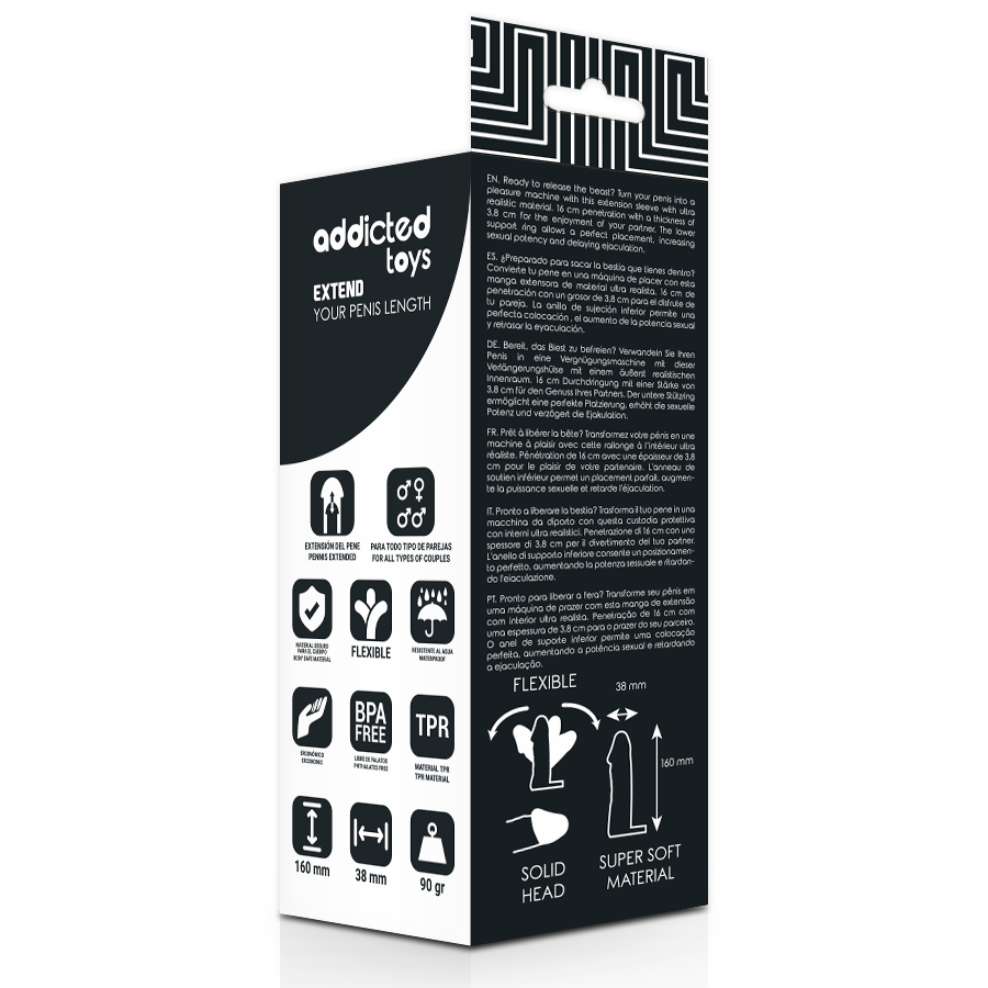 JUGUETES ADICTO - ALARGA TU PENE 16 CM