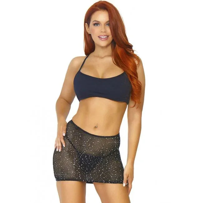 Leg Avenue – Résille Cristalisée Multidress Noir Os