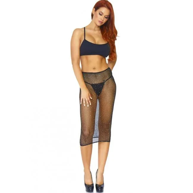 Leg Avenue – Résille Cristalisée Multidress Noir Os