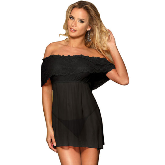 SUBBLIME - VESTIDOS SUBBLIME VESTIDO CORTO + TANGA NEGRA L/XL