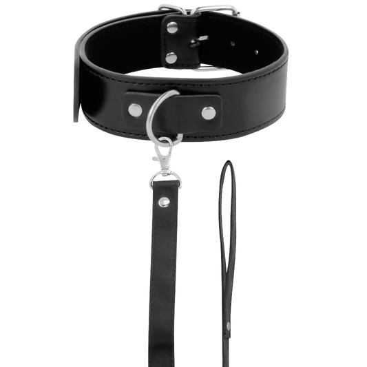 DARKNESS - POSTURE COLLIER WITH CHAIN IN LEATHER