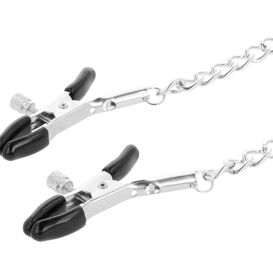 Darkness – Collier avec Pinces Nipple Noir