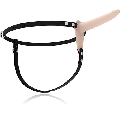 ARNÉS FETISH SUBMISSIVE - VIBRADOR DE SILICONA COLOR CARNE 15 CM