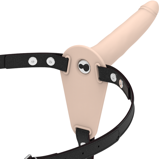 ARNÉS FETISH SUBMISSIVE - VIBRADOR DE SILICONA COLOR CARNE 15 CM