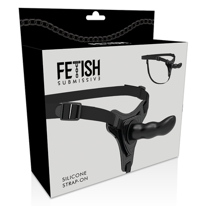 ARNÉS FETISH SUBMISSIVE - SILICONA NEGRA PUNTO G 16 CM