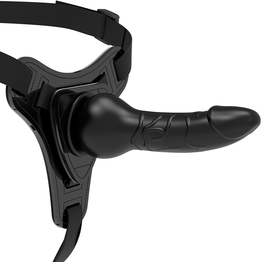 ARNÉS FETISH SUBMISSIVE - SILICONA NEGRA REALISTA 16 CM