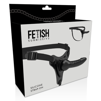 ARNÉS FETISH SUBMISSIVE - SILICONA NEGRA REALISTA 16 CM