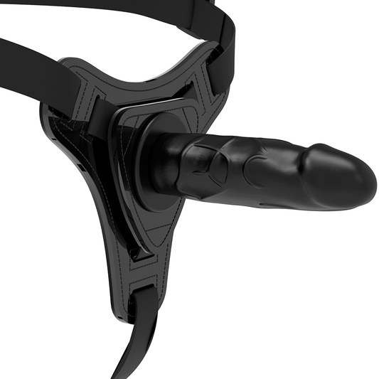 ARNÉS FETISH SUBMISSIVE - SILICONA NEGRA REALISTA 15 CM