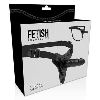 ARNÉS FETISH SUBMISSIVE - SILICONA NEGRA REALISTA 15 CM