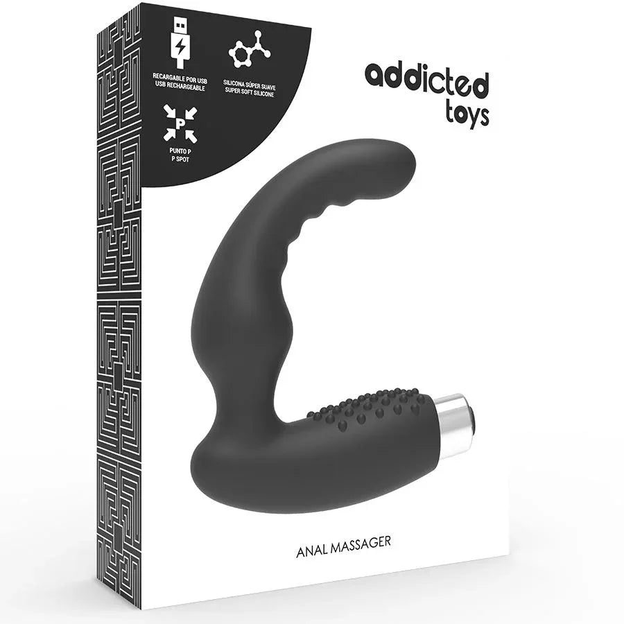 Addicted Toys – Vibrateur Prostatique Rechargeable Modèle 2 – Noir