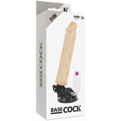 BASECOCK - VIBRADOR REALISTA CONTROL REMOTO NEGRO 21 CM -O- 4 CM