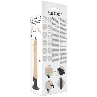 BASECOCK - VIBRATEUR RÉALISTE TÉLÉLÉLÉCOMMANDE NATUREL 21 CM -O- 4 CM