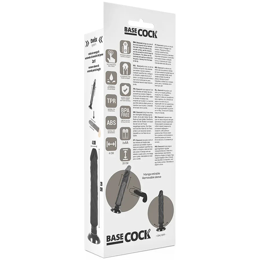 Basecock – Vibrateur Réaliste 2 1 Noir 20 cm O 4 cm
