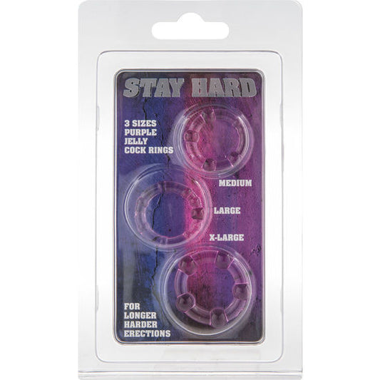 SIETE CREACIONES - SET DE TRES ANILLOS PARA EL PENE COLOR LILA