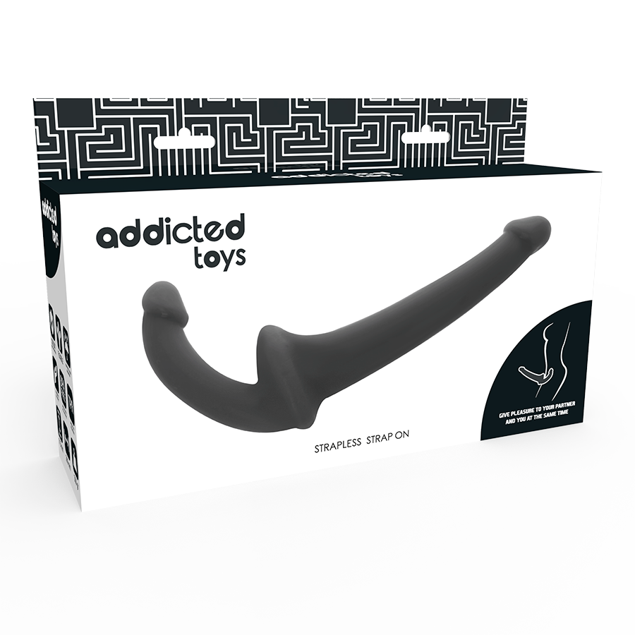 ADDICTED TOYS - BLACK STRAIGHTFORWARD DILDO WITH ARN S
