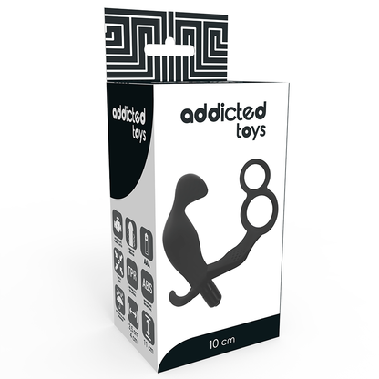 ADDICTED TOYS - PLUG ANAL CON DOBLE ANILLO PARA PENE Y TESTÍCULOS NEGRO