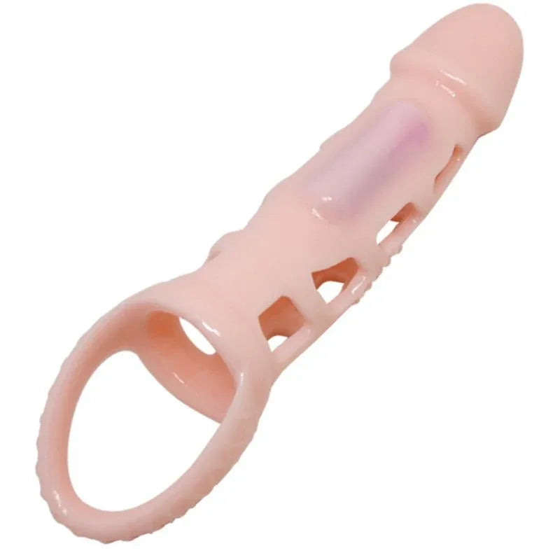 Baile – Couverture Dextension de Pénis avec Vibration et Sangle Naturelle 13,5 cm