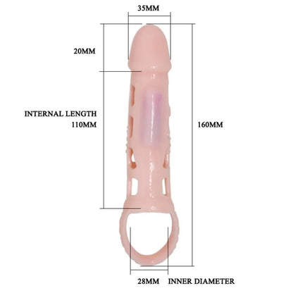 Baile – Couverture Dextension de Pénis avec Vibration et Sangle Naturelle 13,5 cm