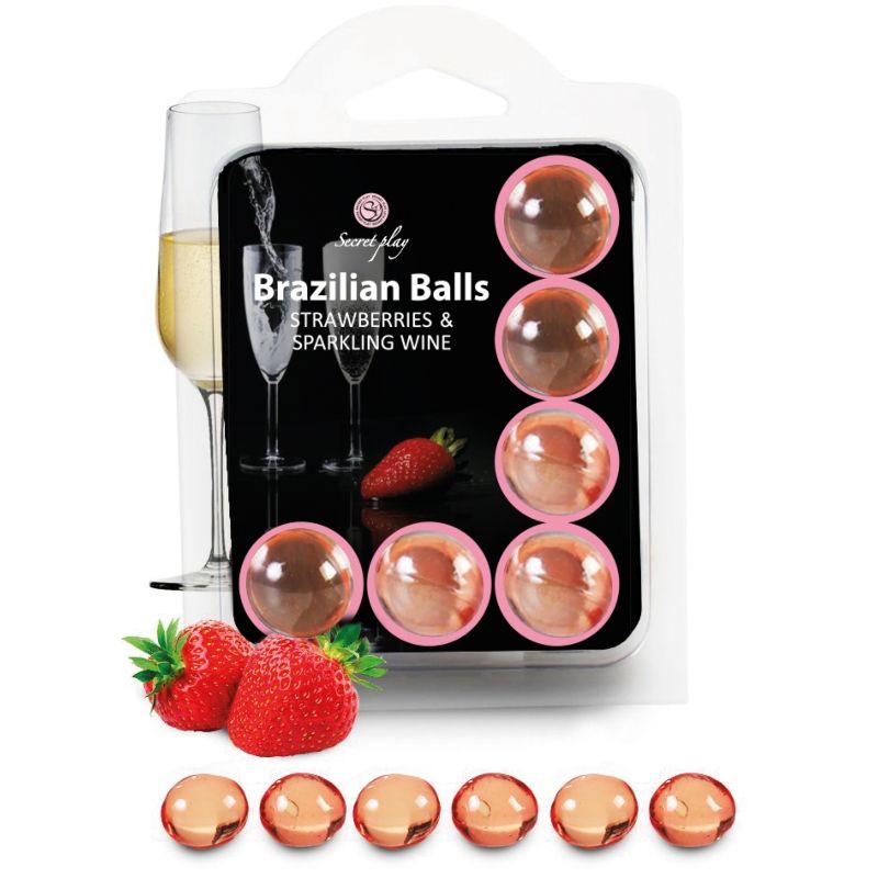 SECRETPLAY - SET DE 6 BOLAS DE FRESA BRASILEÑAS CON CAVA