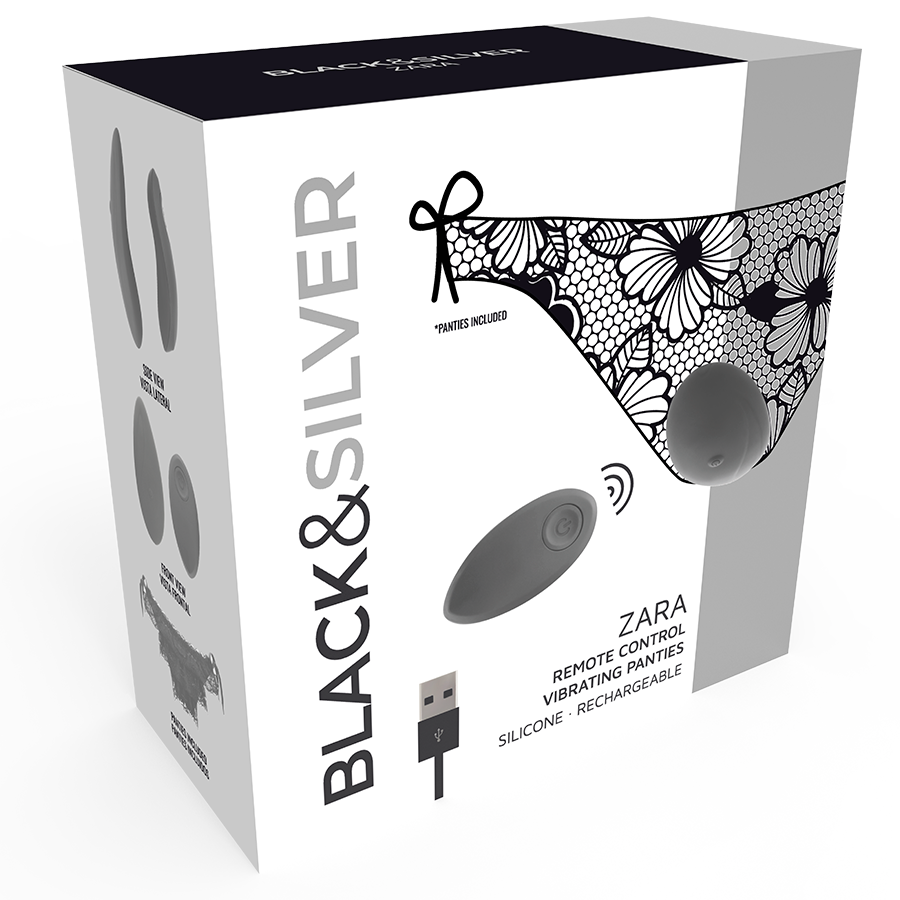 Stimulateur à télécommande zara avec culotte gratuite – Black & Silver