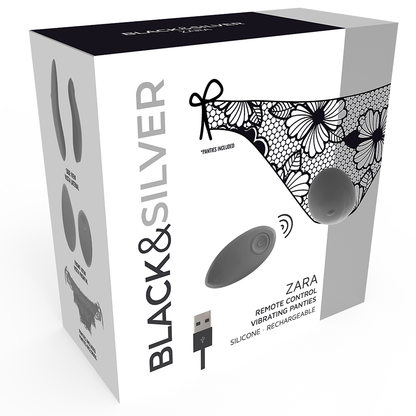 Stimulateur à télécommande zara avec culotte gratuite – Black & Silver