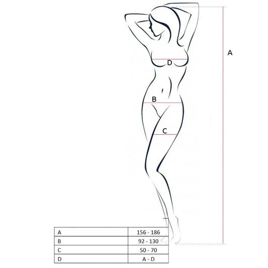 Passion – Femme Bs055 Bodystocking Noir taille Unique