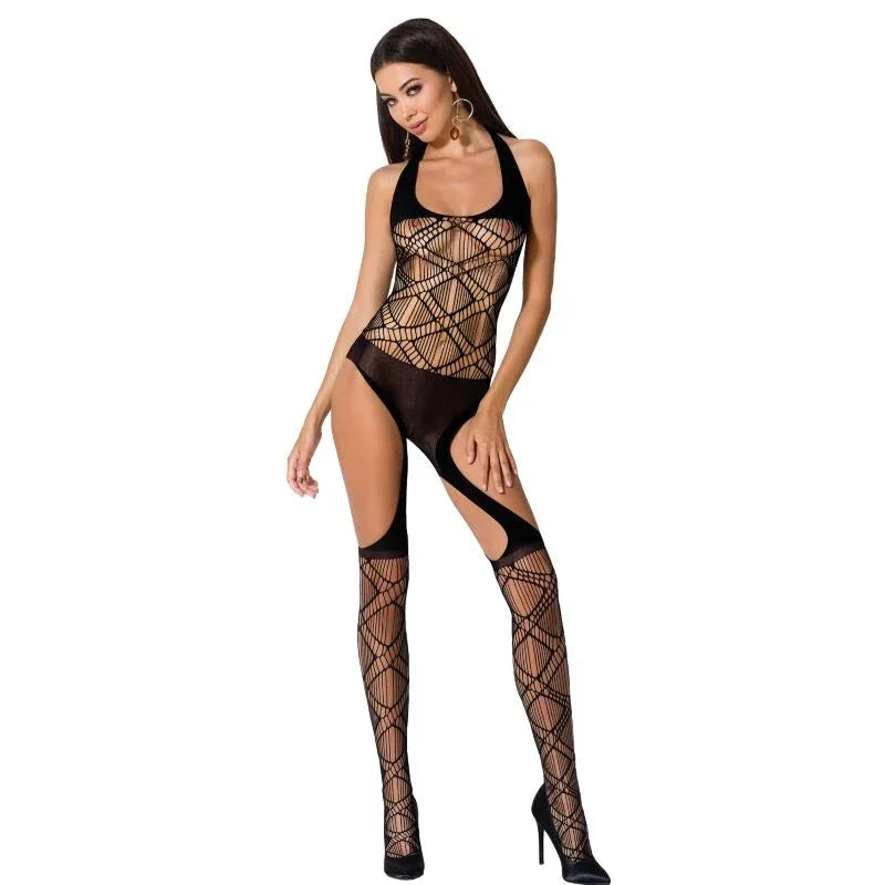 Passion – Femme Bs060 Bodystocking Noir taille Unique