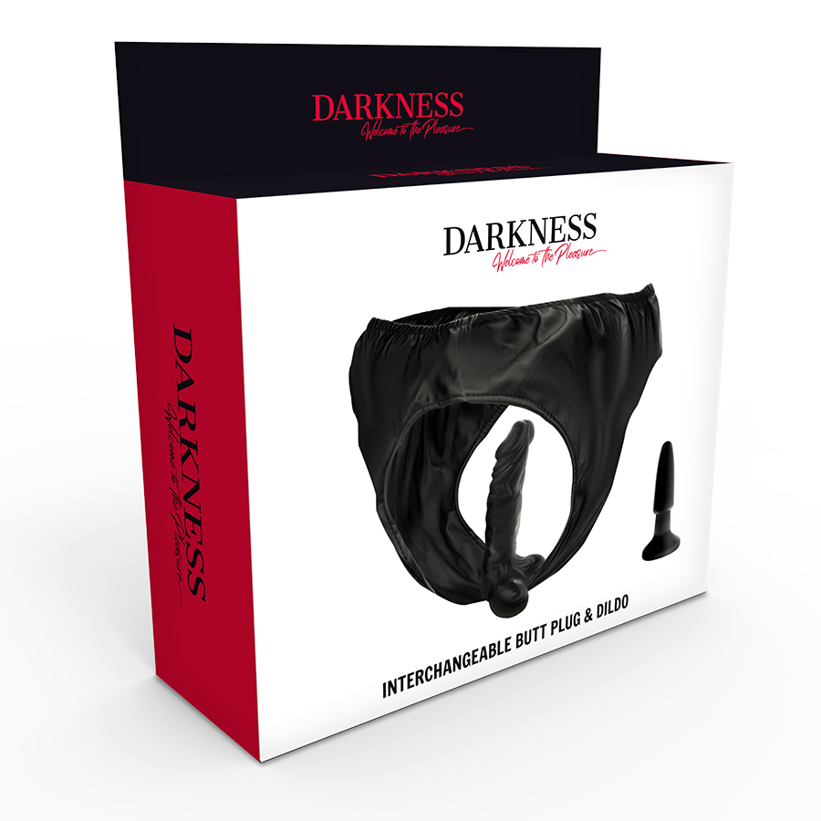 DARKNESS - BRAGUITAS CON PLUG Y DILDO INTERCAMBIABLES