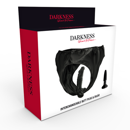DARKNESS - BRAGUITAS CON PLUG Y DILDO INTERCAMBIABLES