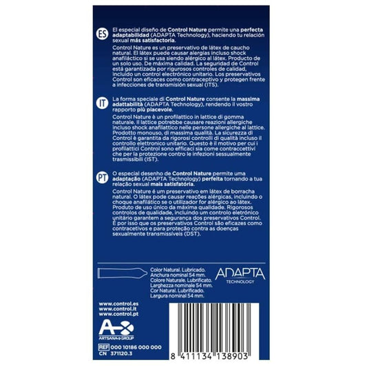 CONTROL - PRESERVATIFS ADAPTA NATURE 12 UNITS