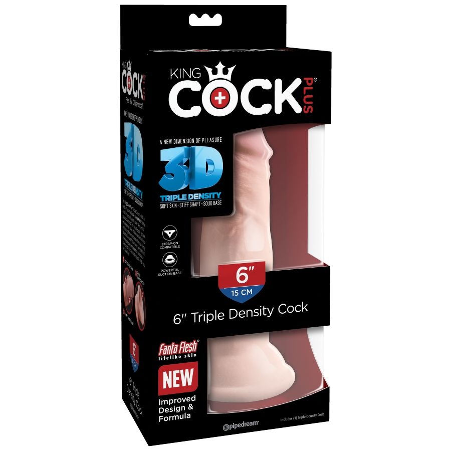 KING COCK - DILDO DE TRIPLE DENSIDAD DE 15 CM