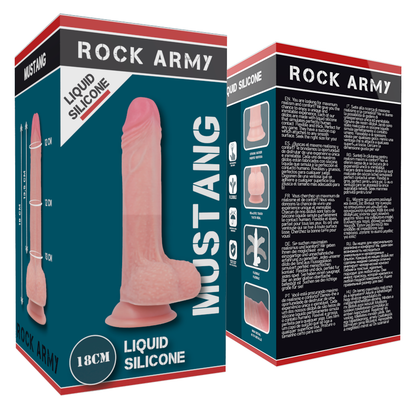 ROCKARMY - MUSTANG REALISTA DE SILICONA LÍQUIDA PREMIUM 18 CM -O- 4,14 CM