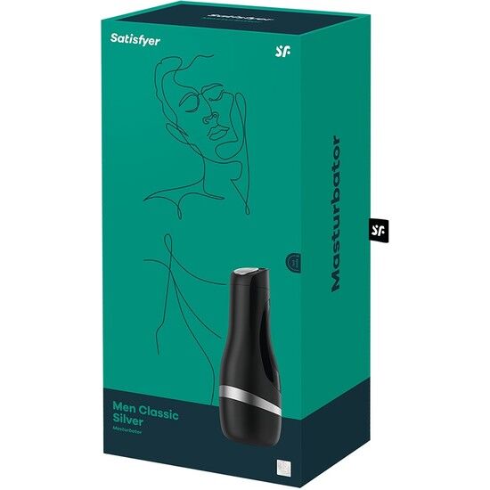SATISFYER - MASTURBADOR MASCULINO CLÁSICO NEGRO