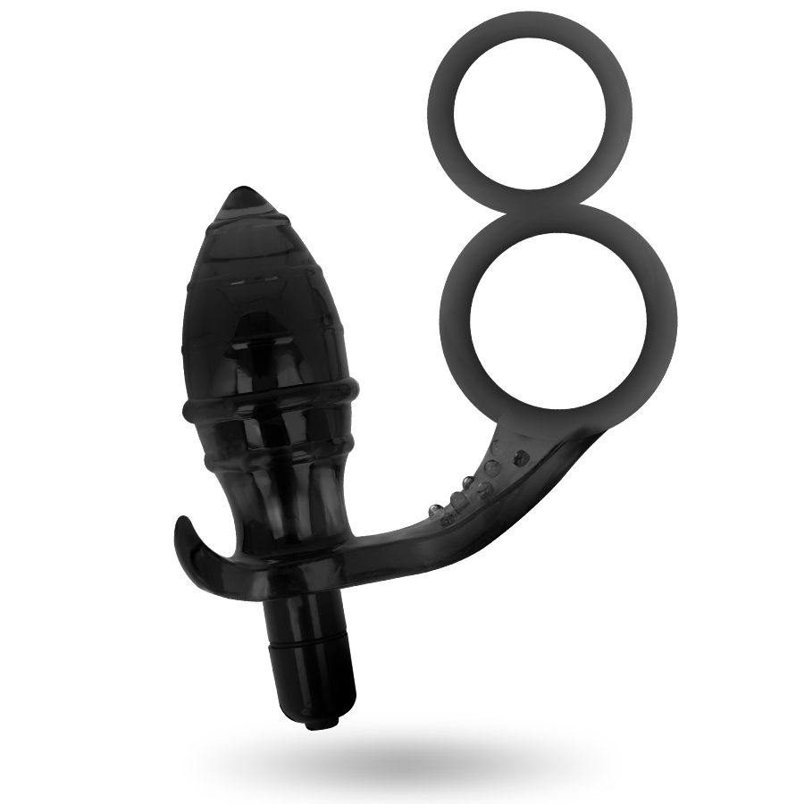 ADDICTED TOYS - PLUG ANAL CON DOBLE ANILLO NEGRO