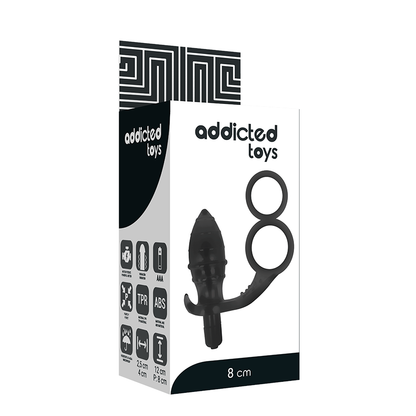ADDICTED TOYS - PLUG ANAL CON DOBLE ANILLO NEGRO