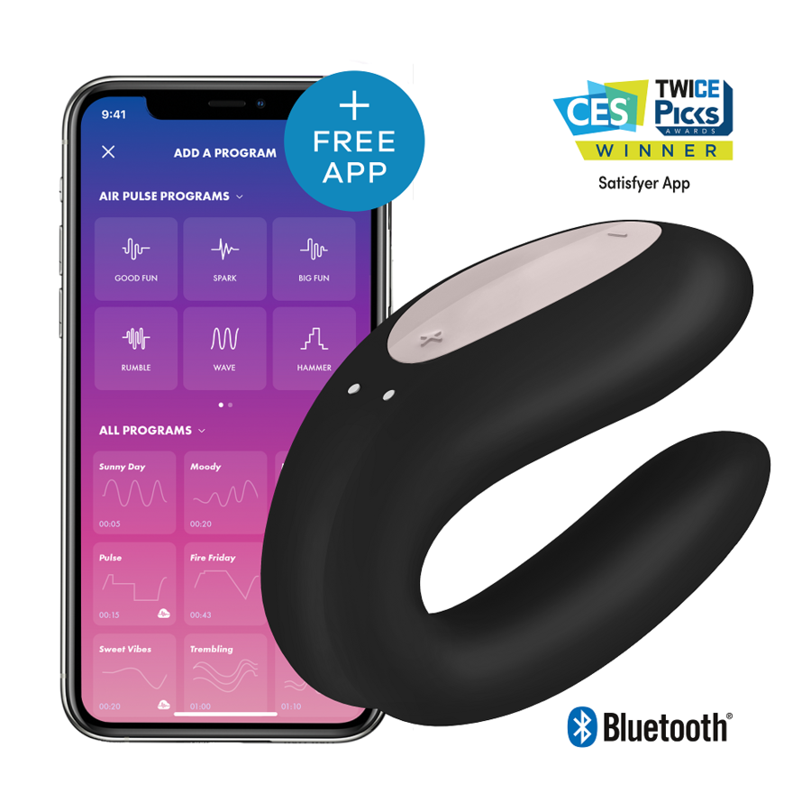 SATISFYER - DOUBLE JOY WITH APP PURPLE