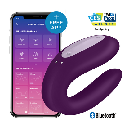 SATISFYER - DOUBLE JOY WITH APP PURPLE