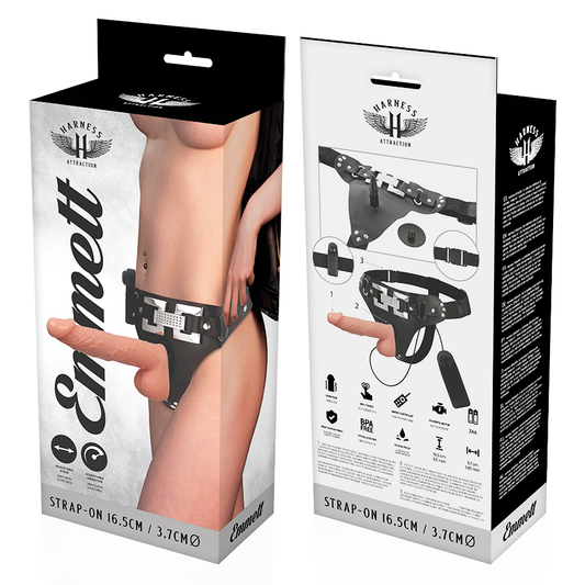 ARNÉS ATRACCIÓN - RNES EMMETT VIBRADOR REALISTA 16,5 CM -O- 3,7 CM