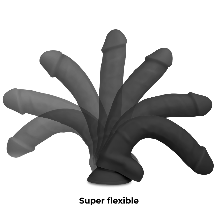 Gode réaliste silicone densité articulable noir 18 cm – Cock Miller