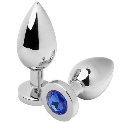 Metal Hard – Plug Anal Bleu Diamant Petit 5,71Cm