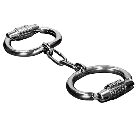 METAL HARD - HARD METAL HANDCUFFS WITH COMBINATION LOCK