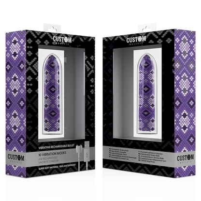 BALAS PERSONALIZADAS - BALA MAGNÉTICA SERPIENTE RECARGABLE MORADA 10V