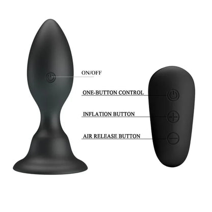Mr Play – Plug Anal avec Télécommande Vibration Noire