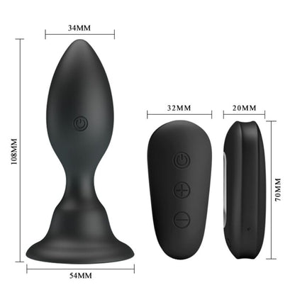 MR PLAY - PLUG ANAL CON VIBRACIÓN Y CONTROL REMOTO NEGRO