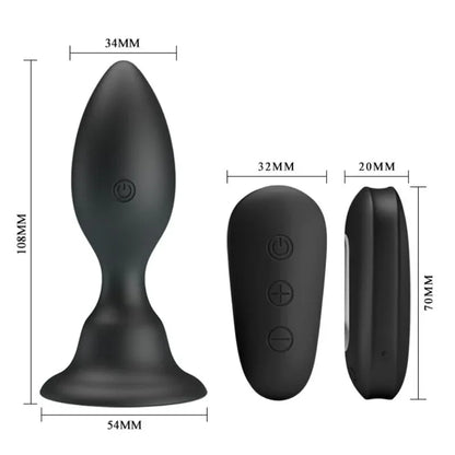 Mr Play – Plug Anal avec Télécommande Vibration Noire