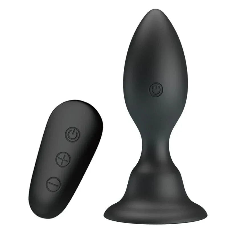 Mr Play – Plug Anal avec Télécommande Vibration Noire