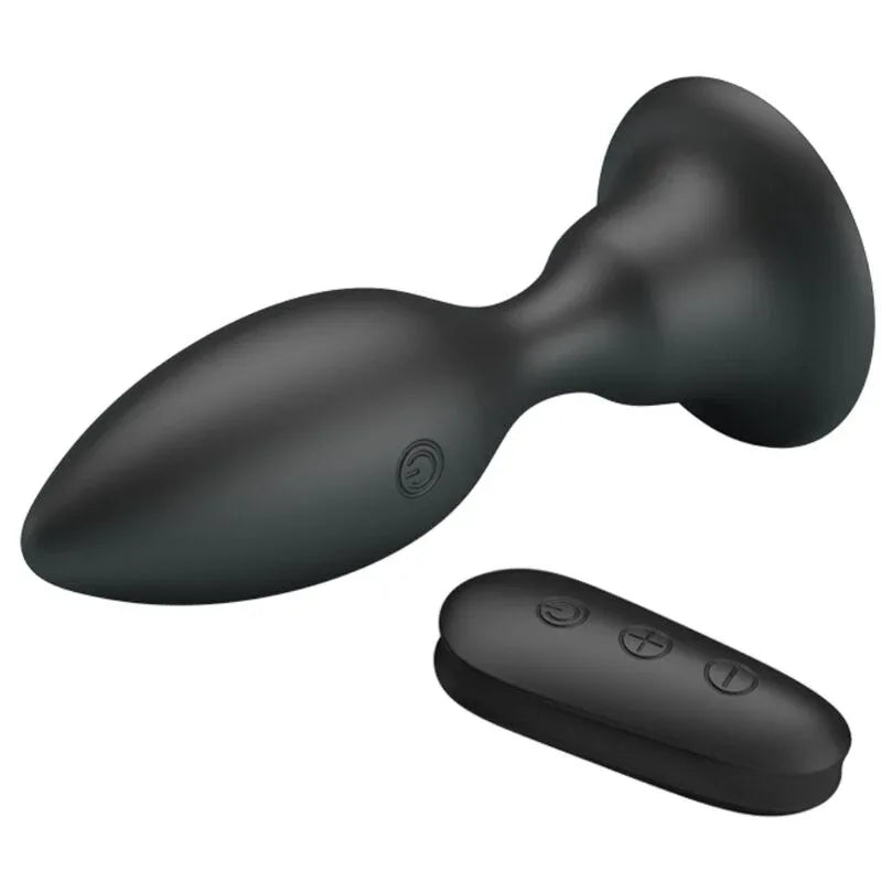 Mr Play – Plug Anal avec Télécommande Vibration Noire